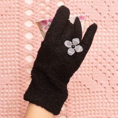 Gant Fleur Noir