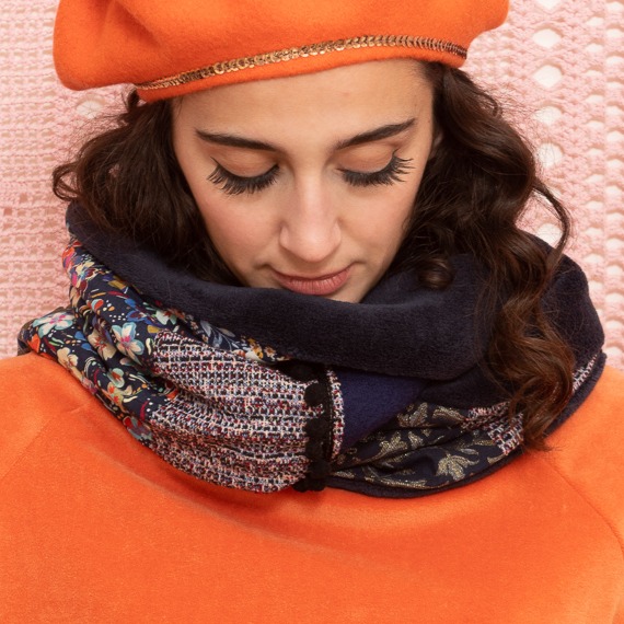 Snood Patch Polaire Marine