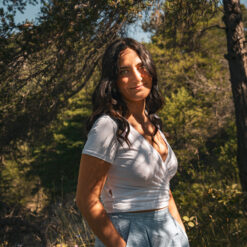 Alternative view of Top Perle blanc en jersey