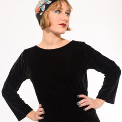 Top Lili noir en velours