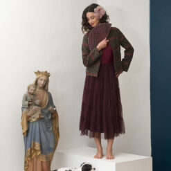 Jupon 5 volants aubergine