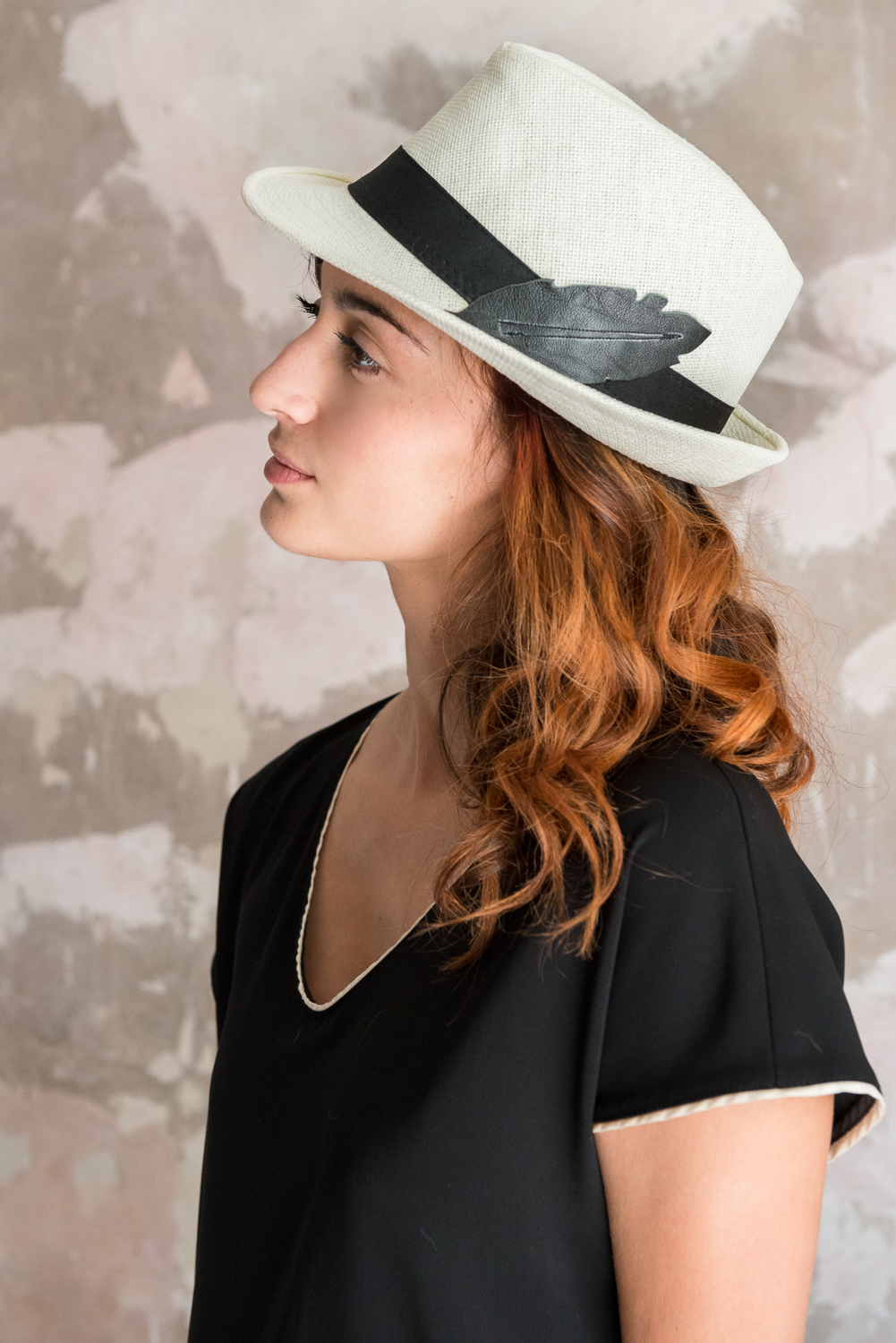 Chapeau paille Plume