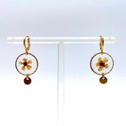 Boucles d'oreilles fleur jaune