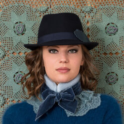 Chapeau feutre Plume marine