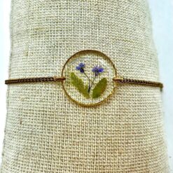 Bracelet fleur bleue