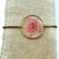 Bracelet bouquet de fleur rose