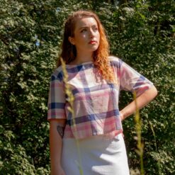 Top Vivi écossais rose