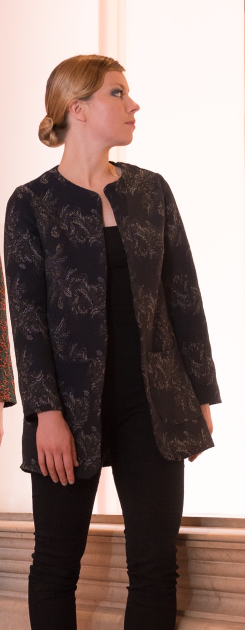 Veste Katoucha damassé ardoise