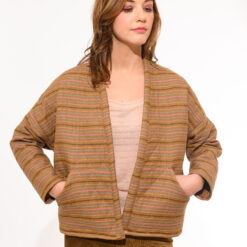 Alternative view of Veste Nomade rayée gold