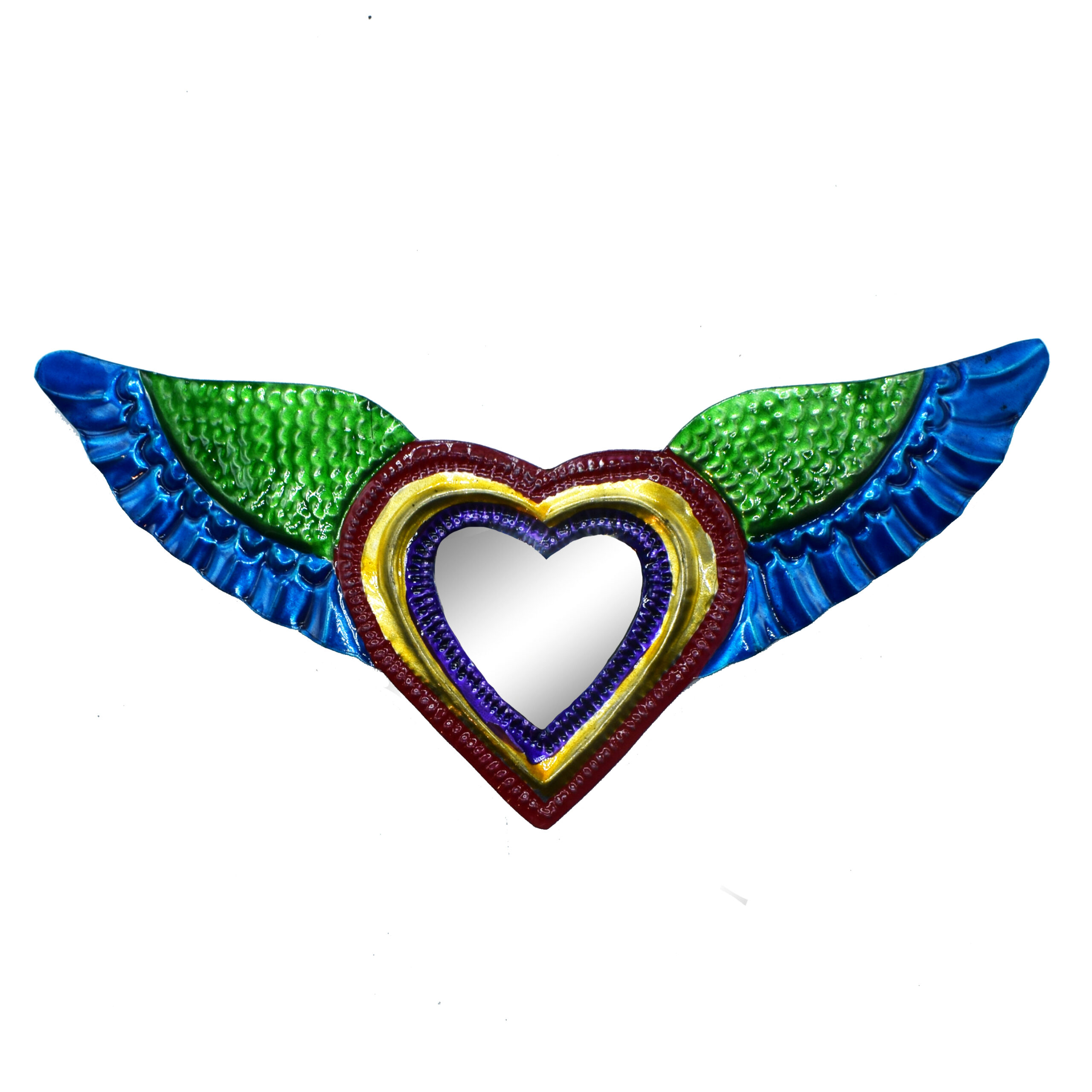 Miroir Cœur Ailes Bleues