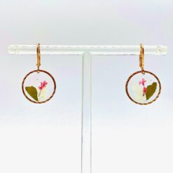 Boucles d'oreilles bouquet rose