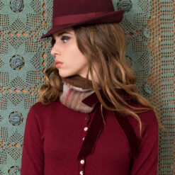 Col Falbala laine feutre camel