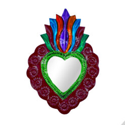 Coeur Ex-voto Miroir Feuille D’ananas