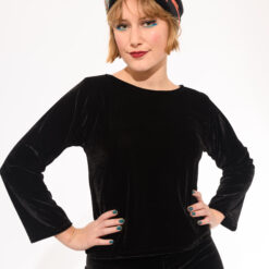 Alternative view of Top Lili noir en velours