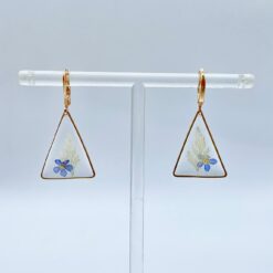 Boucles d'oreilles fleur bleu