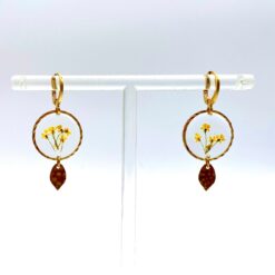 Boucles d'oreilles bouquet jaune