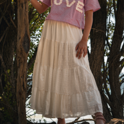 Alternative view of Jupon 4 volants blanc en dentelle