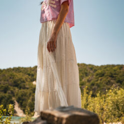 Jupon 4 volants blanc en dentelle